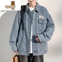 YANXU水洗牛仔外套男潮牌港风炸街工装夹克痞帅设计感休闲上衣服