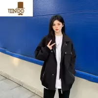 YANXU美式高街小众外套男女宽松hiphop正肩夹克上衣街头文化潮流青少年