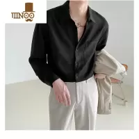 YANXU高弹力丝滑舒适压胶垂感免烫男衬衫商务休闲修身长袖衬衣