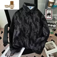YANXU冷淡风男装衬衫春季薄款嘻哈慵懒风西海岸长袖衬衣夏季冰丝外套潮