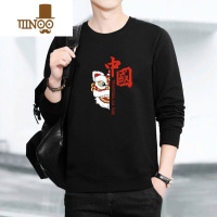 YANXU中国风卫衣男士潮流百搭长袖t恤青年学生休闲宽松圆领上衣