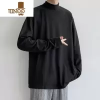 YANXU长袖中高领内搭打底衫男内搭纯色保暖情侣长袖t恤休闲上衣