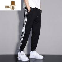 YANXU三条杠运动卫裤男夏季薄款百搭潮牌宽松束脚裤篮球休闲长裤子