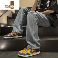 YANXU黄泥夏天薄款潮牌牛仔裤2023新款男宽松直筒微喇阔腿裤子美式复古