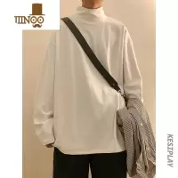 YANXU春季半高领长袖t恤男士潮牌上衣服卫衣感内搭打底衫外套