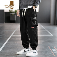 YANXU男士工装裤子男宽松大码男裤潮青少年夏季胖子男款运动休闲裤