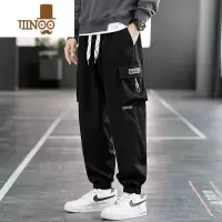 YANXU男士工装裤子男宽松大码男裤潮青少年夏季胖子男款运动休闲裤
