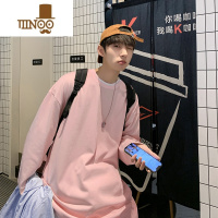 YANXU秋季长袖T恤男四季潮流ins风套头打底衫宽松休闲男女同款上衣