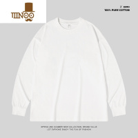 YANXU纯色长袖T恤男款宽松百搭内衬打底衫青少年外穿美式上衣