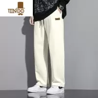 YANXU裤子男款潮牌垂感阔腿直筒卫裤宽松百搭男士夏季运动休闲长裤
