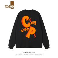 YANXU小众潮牌设计圆领宽松美式复古情侣高街潮流长袖T恤男