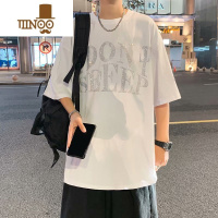 YANXU情侣短袖t恤男港风ins潮牌设计感高街vibe风烫钻体恤夏季潮流半袖