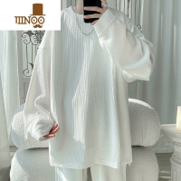 YANXU轻熟风感白色长袖t恤男士oversize内搭打底衫