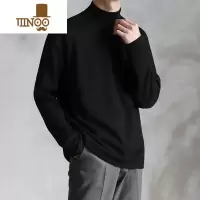 YANXU冬秋装上衣半高领双面绒德绒轻商务修身内搭保暖打底衫男长袖t恤