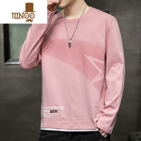 YANXU长袖t恤男士潮流ins渐变色秋装上衣潮牌内搭打底衫秋衣