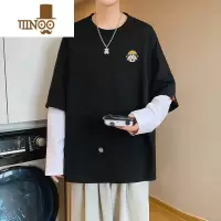 YANXU假长袖t恤男潮流ins潮牌卫衣秋季百搭宽松秋衣高街打底衫