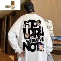 YANXU美式卡通长袖T恤男生秋季新款卫衣圆领潮牌青少年内搭打底衫