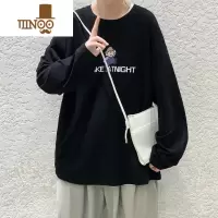 YANXU青少年长袖t恤男潮流百搭圆领秋季打底卫衣潮牌宽松高街内搭