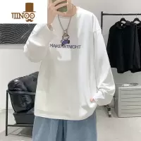 YANXU长袖t恤男夏季2023新款休闲百搭美式痞帅ins潮韩系白色圆领打底衫