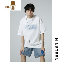 YANXU十九秋/2023夏季新款潮牌印花学生青少年宽松短袖T恤半袖男生ins