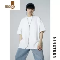 YANXU十九秋/260G宽松纯色基础款短袖T恤oversize阔版打底衫男女潮