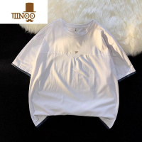 YANXU男女五分t恤设计感ins简约高街宽松美式港风短袖男生体恤上衣服