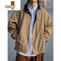 YANXU秋季日系宽松夹克男女工装立领休闲外套美式复古vintage棒球服潮