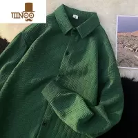 YANXU美式hiphop无性别衬衫男日系长袖翻领华夫格外套感痞帅上衣服