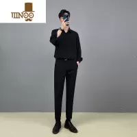YANXU黑色衬衫男长袖感痞帅潮轻熟风休闲上衣痞帅白dk垂感衬衣