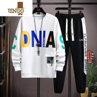 YANXU秋季长袖t恤男孩12-15岁初中高中学生14帅气卫衣13大童男装一套装