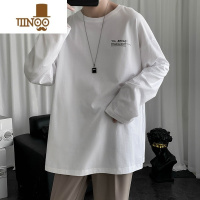 YANXU男士长袖t恤秋季宽松新款百搭上衣港风潮牌学生字母ins内搭打底衫