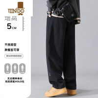 YANXU裤子男款宽松百搭直筒裤工装休闲裤军绿色运动裤