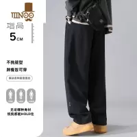 YANXU裤子男款宽松百搭直筒裤工装休闲裤军绿色运动裤