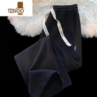 YANXU灰色卫裤男春垂感裤子男款秋季宽松直筒情侣运动休闲裤