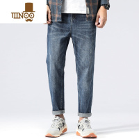 YANXU2023新款高端夏季薄款牛仔裤男士潮牌百搭直筒弹力美式休闲长裤子