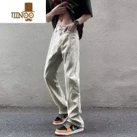 YANXU美式vibe黄泥色牛仔裤男款夏季潮牌复古高街宽松直筒百搭休闲长裤