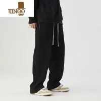 YANXU垂感卫裤男款运动加绒加厚vibe风直筒宽松阔腿休闲裤子