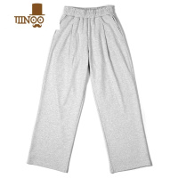 YANXU灰色卫裤男束脚休闲运动裤宽松阔腿潮牌直筒长裤子款美式