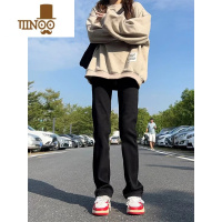 YANXU美式vibe风裤子男款高街潮牌弹力纯黑色牛仔裤修身窄版显瘦直筒裤