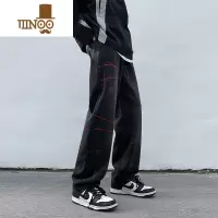 YANXU美式设计感小众oldschool牛仔裤男潮牌坠感直筒vibe风裤