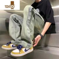 YANXU美式高街vibe风秋季复古黄泥染ins牛仔裤男直筒宽松水洗做旧裤子