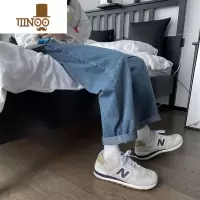 YANXU牛仔裤男款夏季宽松直筒潮流ins百搭痞帅男生裤子高街休闲阔腿裤