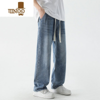 YANXU牛仔裤男士夏季薄款2023新款直筒宽松阔腿长裤款潮牌复古裤子