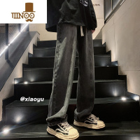 YANXU美式高街黄泥抽绳牛仔裤男宽松直筒裤子2023新款复古休闲阔腿