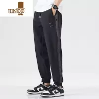 YANXU速干冰丝休闲裤男夏季薄款宽松加肥加大码束脚运动裤男士排扣裤子