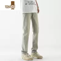 YANXU美式弹力修身牛仔裤男夏季高街vibe黄泥直筒裤子潮牌百搭休闲长裤