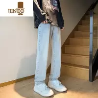 YANXU高街美式牛仔裤男士潮牌2023新款款宽松直筒男款阔腿裤子秋季