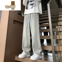 YANXU秋季黄泥牛仔裤男宽松直筒阔腿潮牌痞帅裤子美式高街vibe休闲长裤