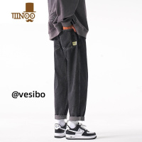YANXU牛仔裤男款港风高街潮牌阔腿直筒长裤夏季韩版复古百搭休闲裤子