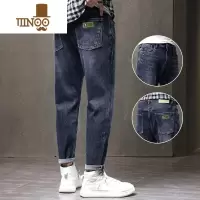 YANXU牛仔裤男款宽松直筒2023年新款夏季薄款弹力休闲长裤子男潮牌